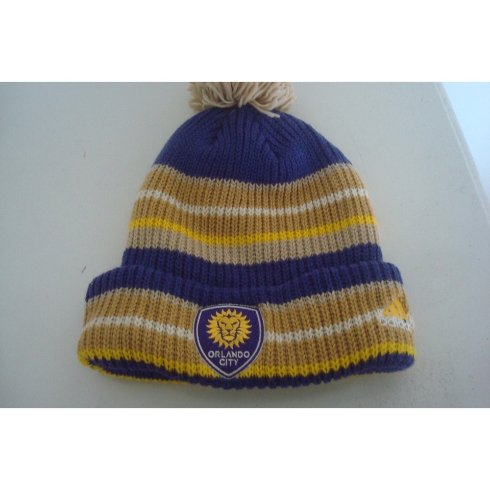 ORLANDO CITY SOCCER   DEADSTOCK TOBOGGAN KNIT‎ VINTAGE BEANIE SKULL HAT CAP K3